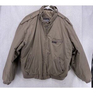 Members Only Jacket Mens 42 Large 4 Blue Bomber Full Zip Outdoors Vintage Tan